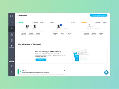 🔄 Marketing Automation app - CRM SAAS Outfunnel crm design crm tool dashboard dashboard design dashboard ui data data ui illustration marketing tool saas saas design ui