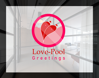 Love Pool Greetings amazing flat logo branding design flat logo illustration logo