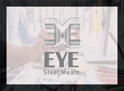 Eye steel meals Logo amazing flat logo branding design flat logo logo