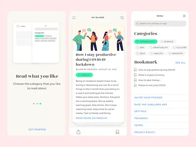 Goblurbs Mobile App Design app design mobile app ui ux