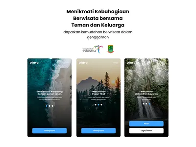 Ulinyu App - Tiket Wisata Online bnetkarawang disparbudkarawang figma flutter karawang madebybudhi mobile app uiux ulinyu ulinyukarawang uxdesign wisata wisatakarawang