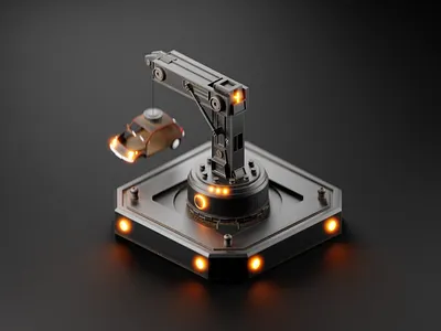 Crane 3d 3d art 3d design 3d illustration 3d model crane design illustration isometric lowpoly motion graphics