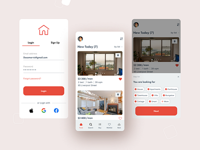 Real Estate App UI/UX Design apartments app design figma mobile real estate ui ui ux ux web design