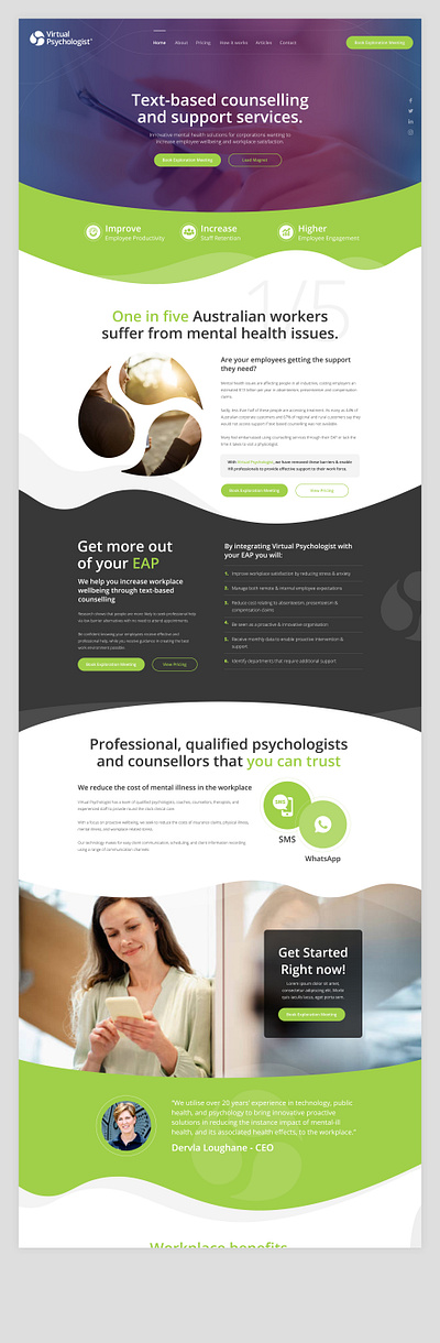 Virtual Psychologist design interface website