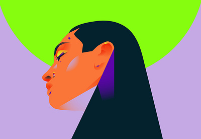 Neon portait abstract colorful composition design girl girl illustration girl portrait illustration laconic lines minimal neon portrait portrait art portrait illustration poster woman woman illustration woman portrait