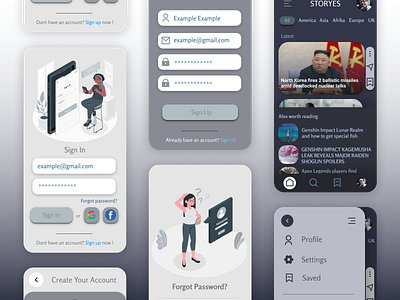 News App - Dark mode app apps design news app newsapp ui ui design