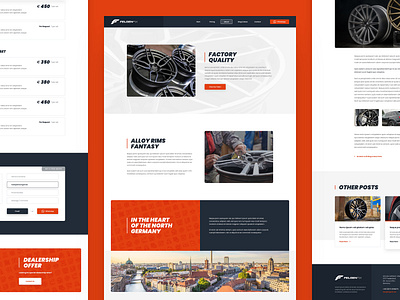 FelgenFix Pages car design drawingart fix powdercoating responsive rims ui ux web website wheels