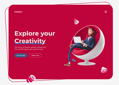Creative Landing Page 3d branding design graphic design landing page minimal modern product design ui uiux unique ux versatile web website website design