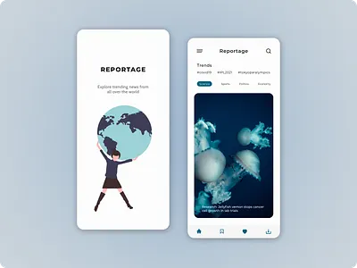 Reportage app design graphic design illustration mobile app mobile design news news app ui ux