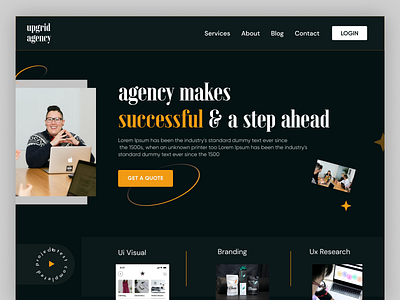 Digital Agency Upgrid agency design dark theme design digital agency exploration header design illustration landingpage logo online shop product design service design ui uiux webdesign