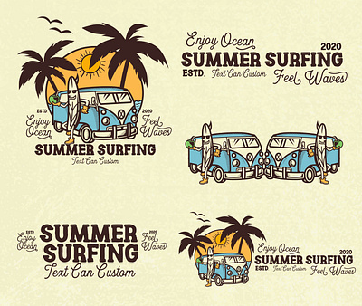 SUMMER SURFING | VINTAGE BUNDLE DESIGN branding bundle design design design bundle design t shrit illustration lettering logo retro skate surf surfing t shirt typography vector vintage design