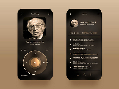 Music player aaron copland clean mobile mobile version music music player pause play playlist simple tracklist ui