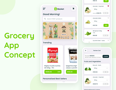 Grocery App Concept Design adobe xd appdesign branding groceryapp ui ui design uiux