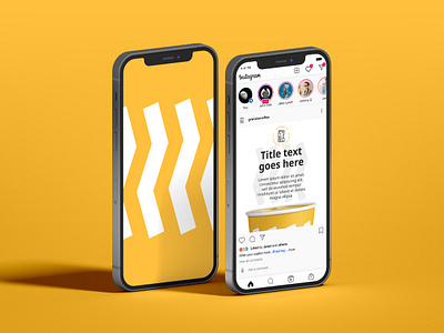 GranulR Social Media post template branding coffee granulr mobile social media yellow