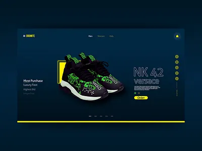 Doomite Foot Wears Landing Page app branding graphic design landing page luxury ui wears web design