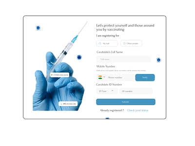 Corona Vaccine Registration Design branding corona design graphic design injection logo page ui uxdesign