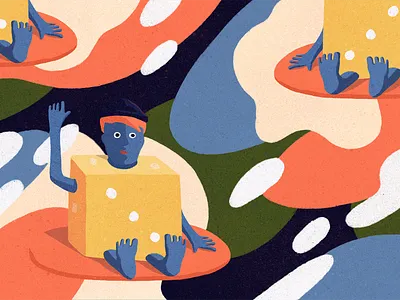 Dice Men bold colourful digital editorial illustrated illustration illustrator procreate retro texture