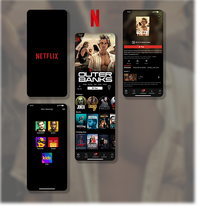 Netflix App Design app design netflix outerbanks stranger things tv shows