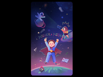 Children Illustration 1 6 app astronaut children day children illustration cute fantasy happy illustration kids tet thieu nhi ui universe