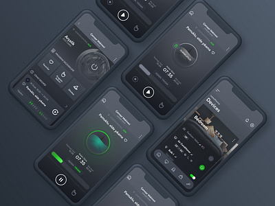 Homewhiz Smart Home App - Dashboard design device green illustration smart smarthome ui ux washing machine