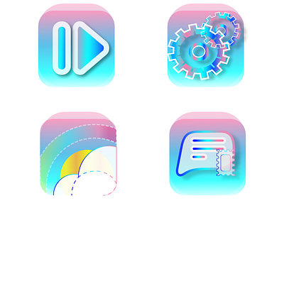 Icons 2d design gradient graphic design icons illustration message phone settings telephone ui ux vector video weather