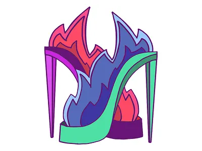 WonderLand shoes handdrown illustration logo vector