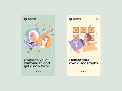 Sound Inside — Onboarding Screens app design illustration music onboarding screen sound ui ux