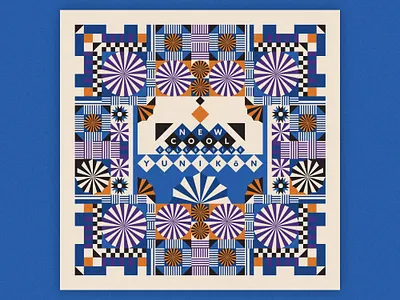 New Cool Collective - Yunikōn color variation festival graphic design illustration jazz jazz festival jazz record pattern pattern design patterns record record sleeve records vector vinyl