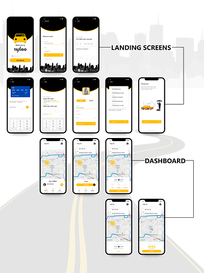 Taxi Booking App UI animation app app design branding design graphic design illustration logo ui ui design uidesign