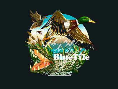 Bluetile Wildlife Illustration illustration nike wildlife