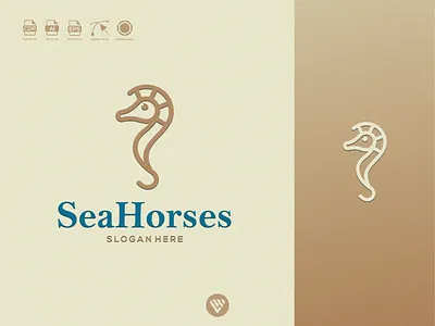 Seahorses logo app branding design icon illustration logo seahorses typography ui ux vector