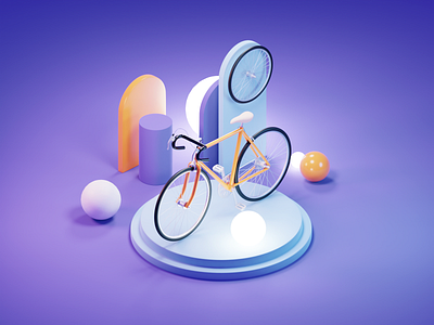 Bicycle Tutorial 3d bicycle bike blender diorama illustration isometric lowpoly render tutorial