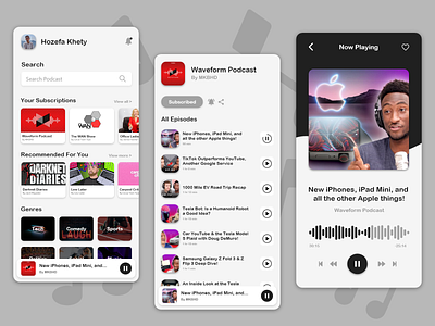 Podcast App adobe xd app application design inspiration minimal mobile mobile app music music app music player podcast podcast app podcast mobile song app ui ui design xd design