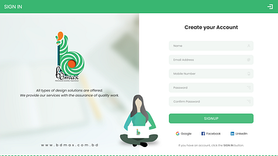 Sign up Page branding dailyui design graphic design ui uiux ux