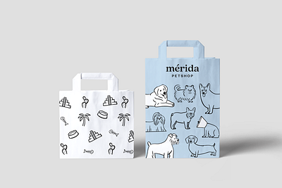 Mérida Petshop Paper Bag branding cat dog illustration paper bag pets petshop