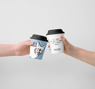 Mérida Petshop Papercup branding cat coffee dog illustration papercup pet petshop