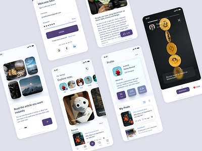 Blog Application UI adventure app design art blockchain blog blog application blogging branding club elearning mobile app mobile ui nft online portal technology trendy ui uiux user interface web design