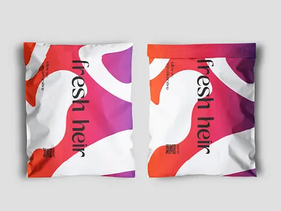 Fresh Heir Packaging branding bright colourful digital geometric gradient graphic design minimal packaging design poly mailers shapes