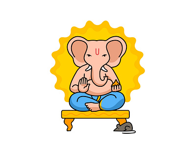 Bappa! flatcolors ganesha illustration india minimalistic