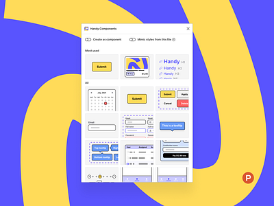 Handy components – a Figma plugin calendar components figma freebie pagination plugin progress bar slide table