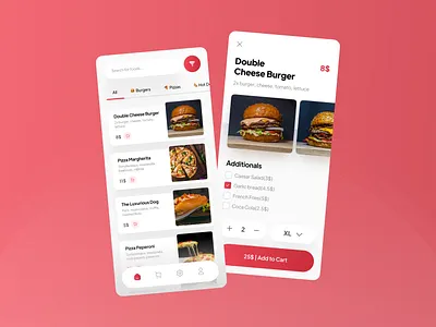 Food Delivery App UI app app design application delivery delivery ui food food app food delivery food ui gradient red red gradient tabs ui uidesign