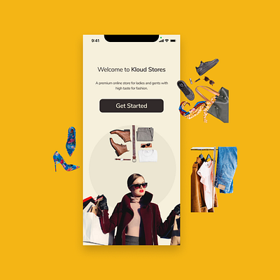 Kloud Stores app design e commerce figmadesign onboarding ui uiux ux