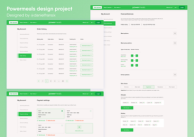 Powermeals ui/ux design project android app design app app design cart dashboard design ecommerce food illustration interface logo product design ui ui ux ui design ux ux design web app web design website