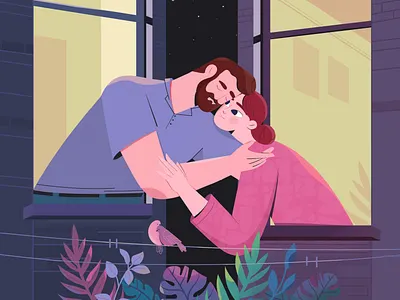 Lovey-dovey couple! animation branding character design graphic design illustration motion graphics vector