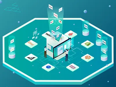 E-commerce and providers illustration 3d animation branding clean ui design graphic design illustration interface isometric ui ux vector