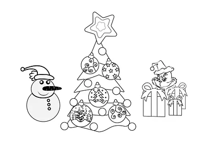 christmas coloring book page christmas coloringbookpage illustration lineart