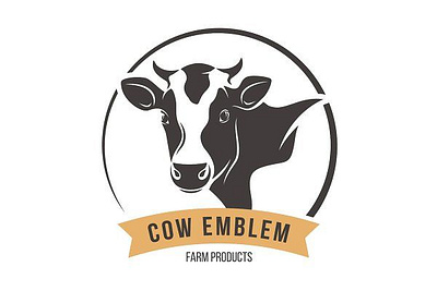 Cow Dairy brand Logo