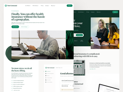 Take Command Brand & Website Redesign brand branding clean design health insurance healthcare illustration logo minimal people rebrand startup texture ui ux web web design website