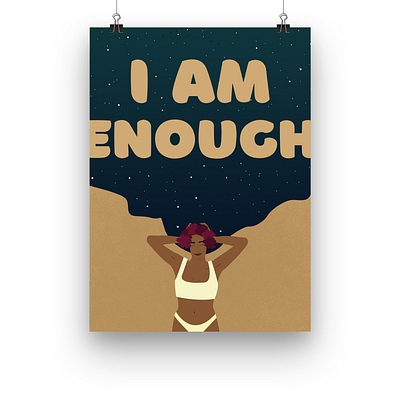 I am Enough design illustration print