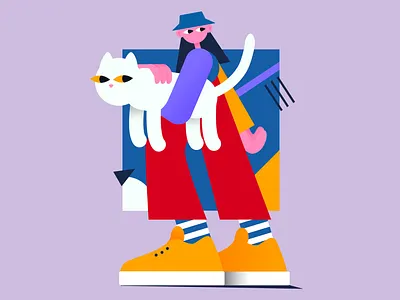 Carry catty art design digital illustration vector